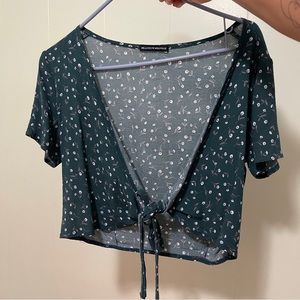 brandy melville floral wrap top